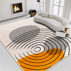 Elegant Spiral Pattern Rug in Neutral Tones