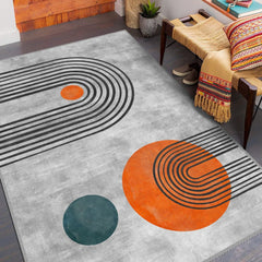 Bold abstract contemporary rug bringing artful energy to a modern living room