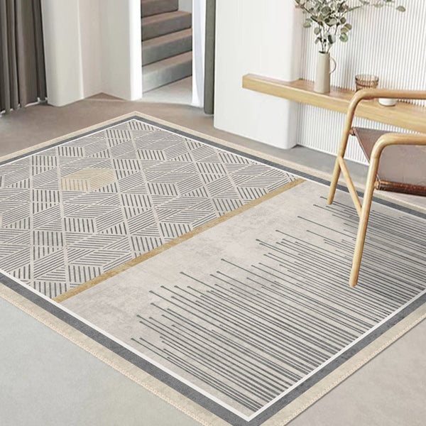 Modern living room with a modern living room rug