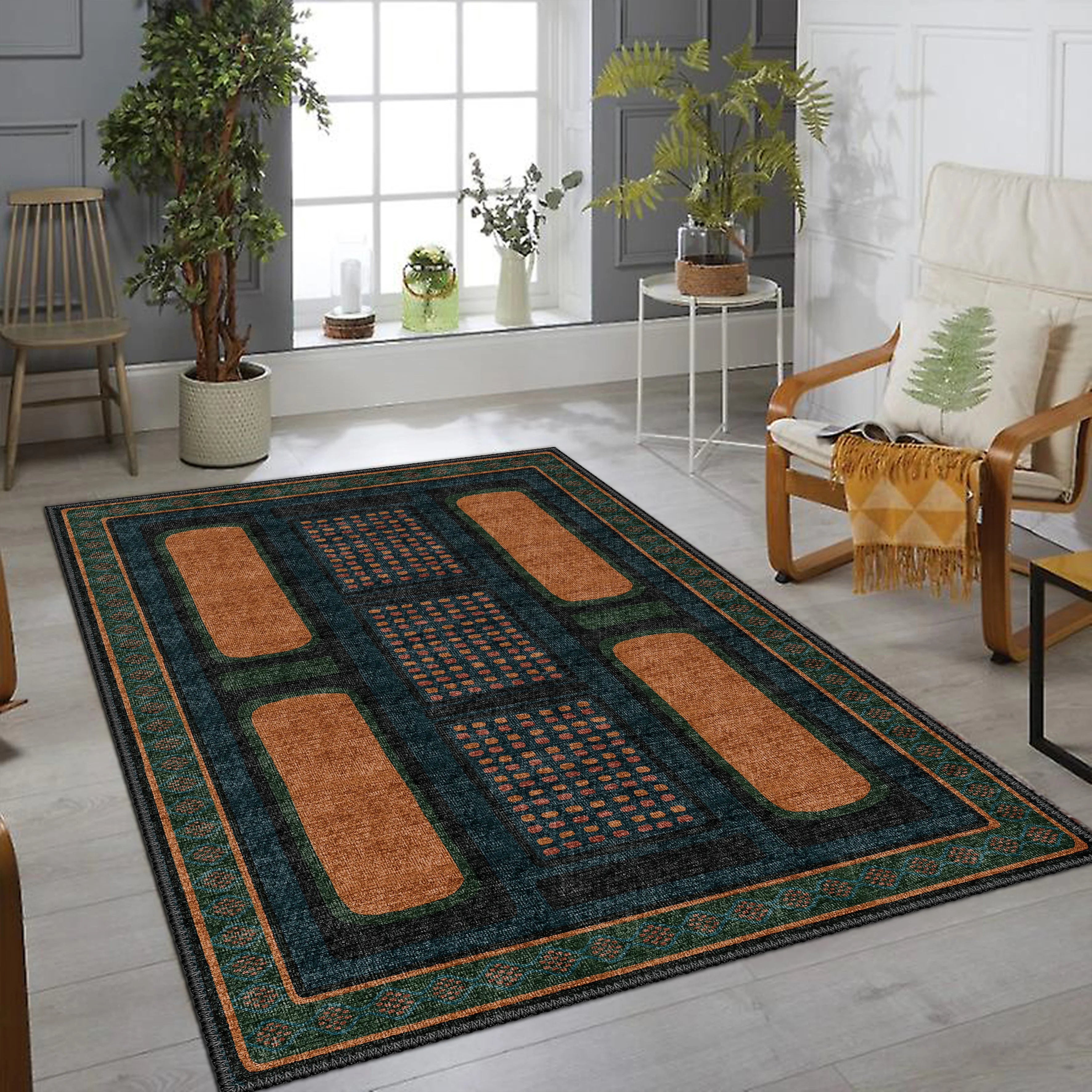 Retro Style Rug Vintage Flair & Cotton Comfort Turkiye Rug — free download