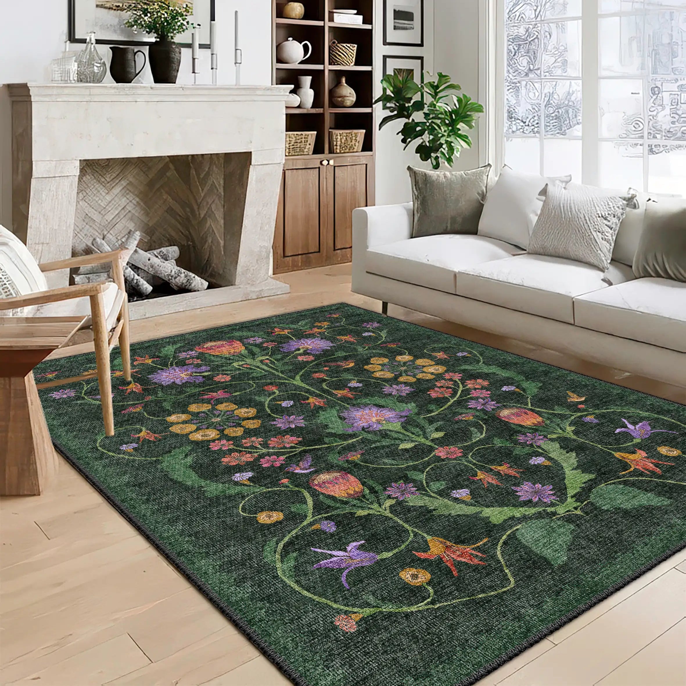 Romantic Wildflower Rug – Floral Elegance & Cotton Softness | Turkiye Rug