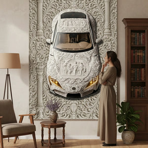 Baroque Art Luxury Rug with Supra Car - CR 234
