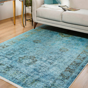 Turquoise Washable Rug