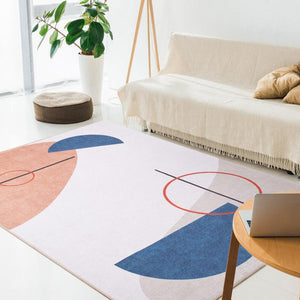 Chic Modern Art Rug with bold abstract design in a stylish living room