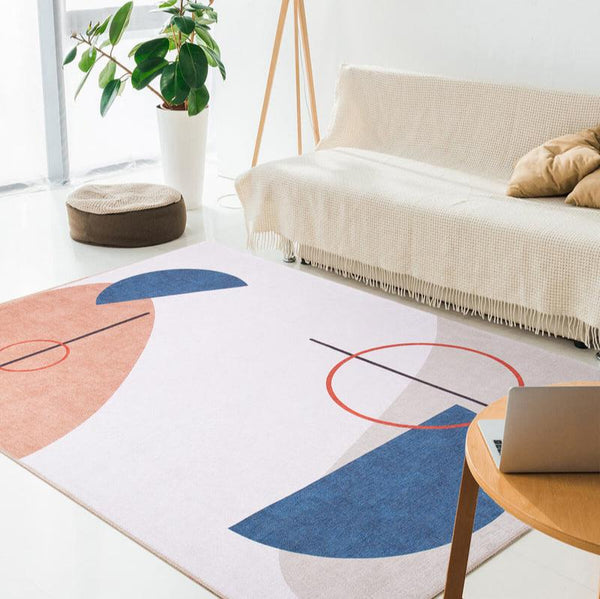 Chic Modern Art Rug with bold abstract design in a stylish living room