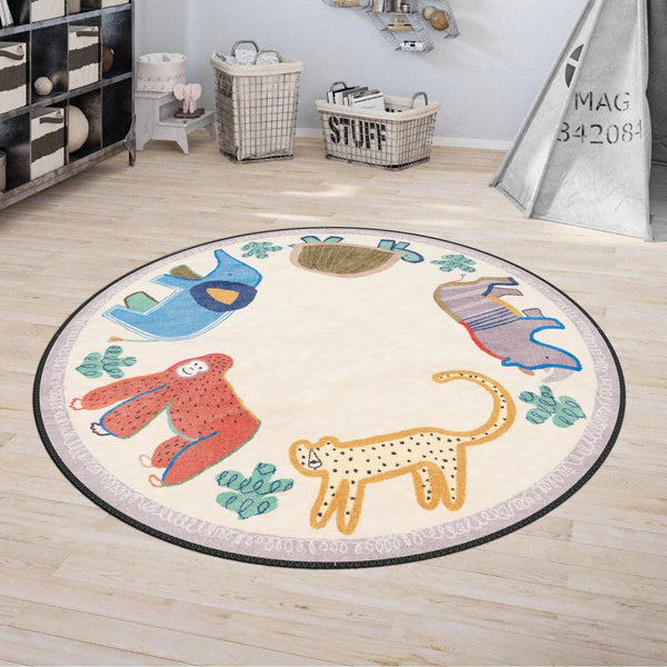 Children playing on the soft, vibrant Multi Pattern Playroom Rug.