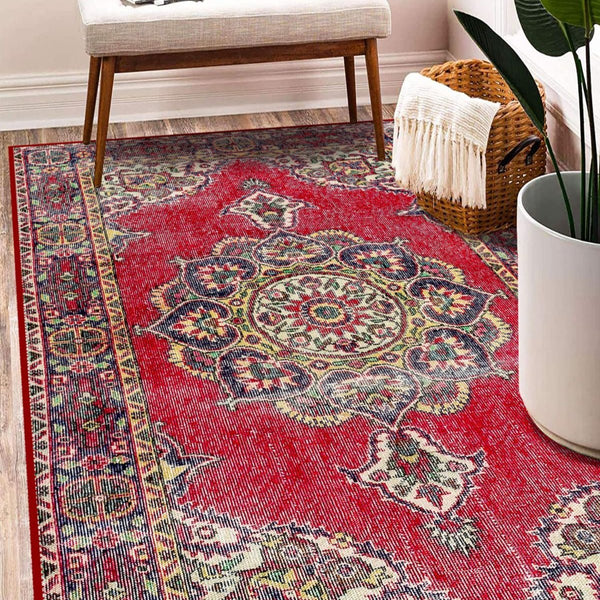 Close-up of Medallion Carpet showcasing intricate floral and scroll designs
