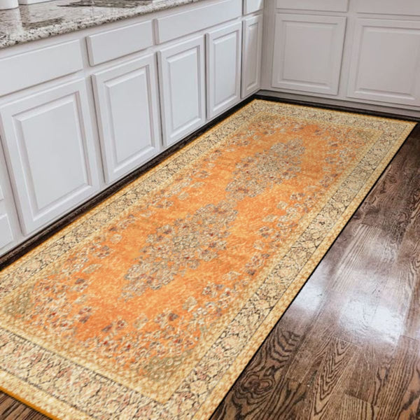 Close-up of Warm Orange Carpet’s plush pile and warm orange hue