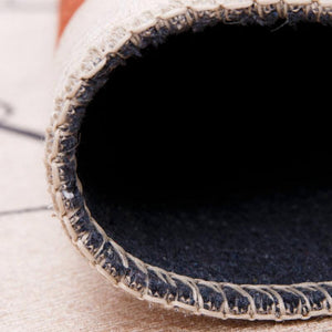 Close-up of the Abstract Harmony Rug’s balanced abstract design and low-profile pile