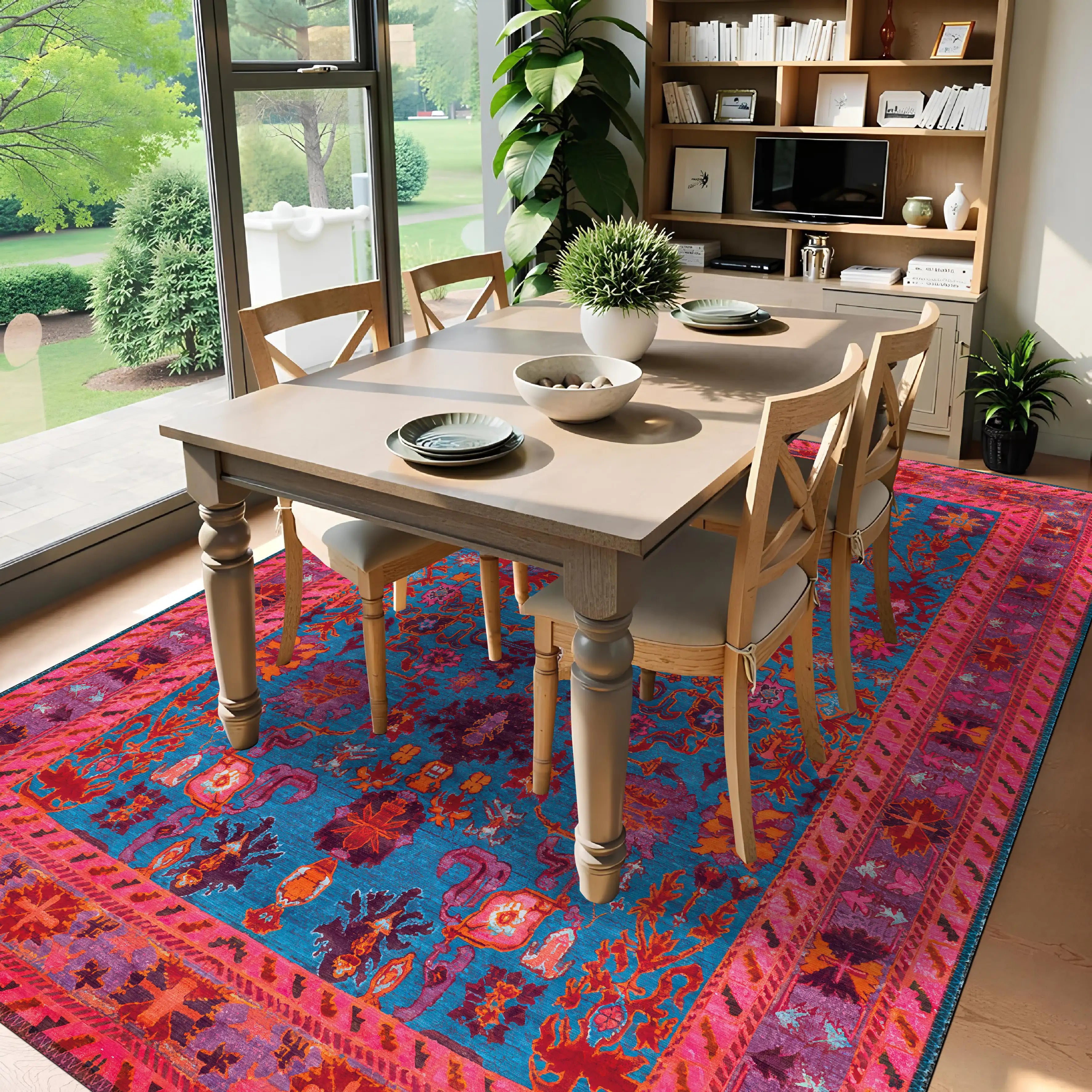 Cultural Rug Diningroom Ethnic Rug – Cultural Charm & Cotton Durability | Turkiye Rug