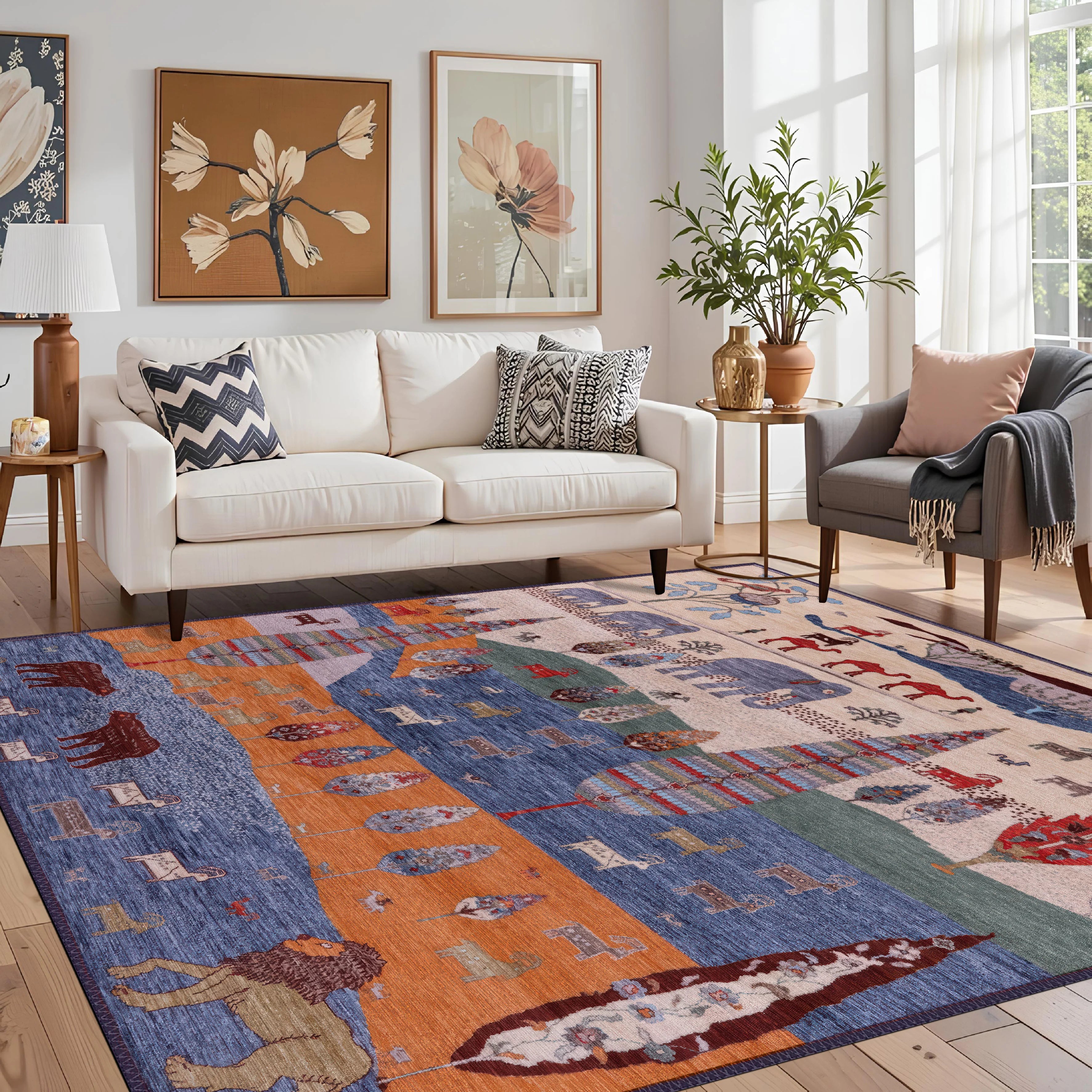 Persian Gabbeh Rug – Handcrafted Look & Cotton Comfort | Turkiye Rug