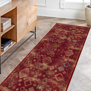 Comfortable and hypoallergenic Tribal Area Rug in a contemporary home setting