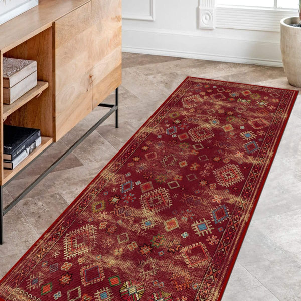 Comfortable and hypoallergenic Tribal Area Rug in a contemporary home setting