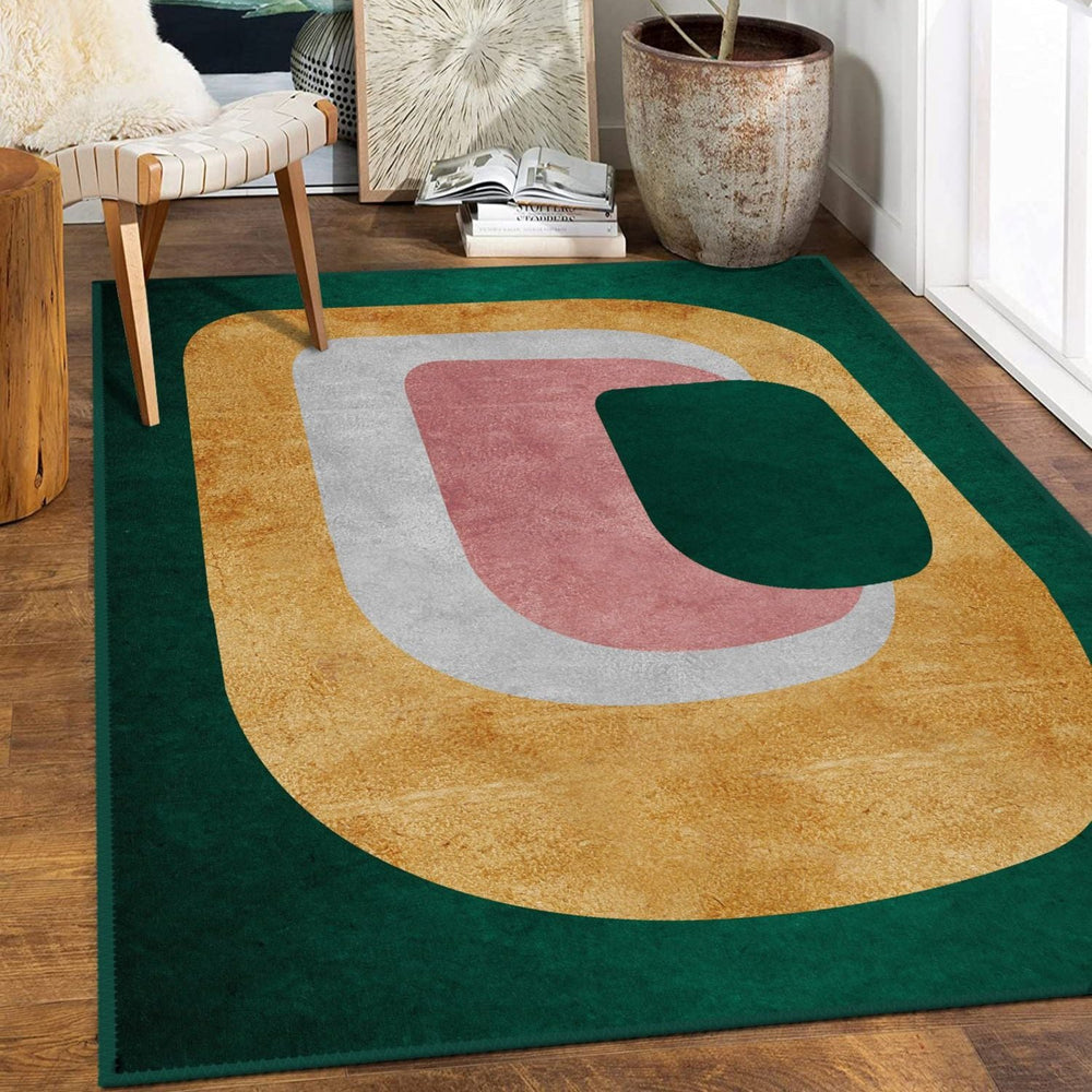 Large modern bedroom rug in a contemporary master bedroom
