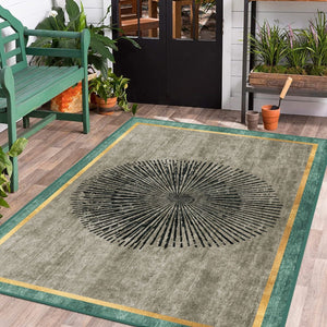 Contemporary living room with a unique modern rug from Turkiye