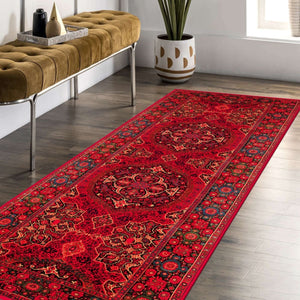 Custom-sized Deep Red Carpet enhancing the aesthetic of a home office