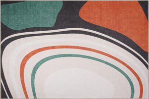 Custom-sized Orbital Elegance Rug, adding a touch of modern sophistication to any room
