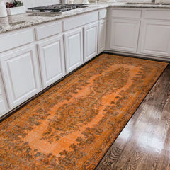 Custom-sized Retro Orange Rug, adding nostalgic flair to any space.