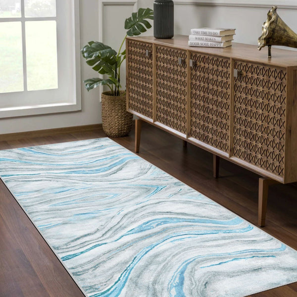 Custom size options for the Blue Marble Rug, ideal for contemporary spaces