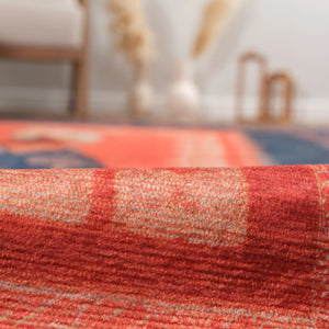 Decorative Rug with Elegant Duck Illustration and Orange Base
