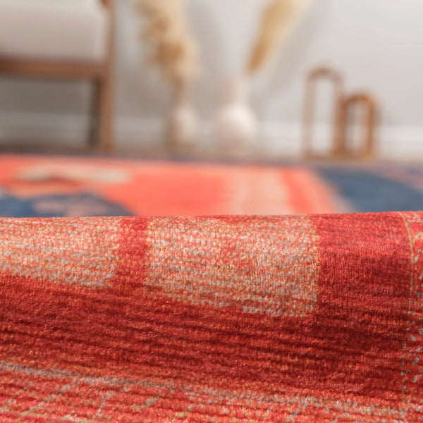 Decorative Rug with Elegant Duck Illustration and Orange Base
