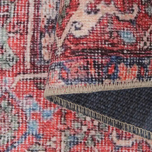 Detailed view of the intricate patterns and vibrant colors on an Oriental Persian Rug