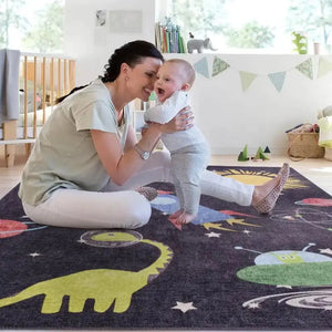 Educational kids area rug featuring alphabet and numbers, perfect for learning through play