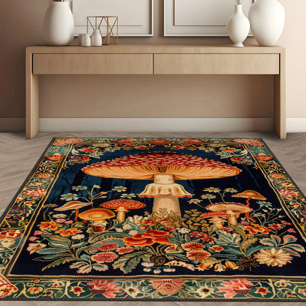 Enchanted Garden Fungi Wool Rug - Exquisite Home Textile
