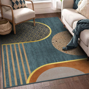 Family-friendly kitchen abstract rug combining durability and style