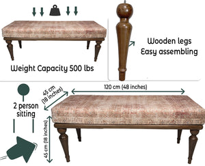 Pink Kilim Bench