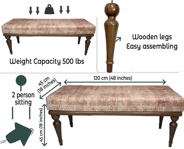 Pink Kilim Bench