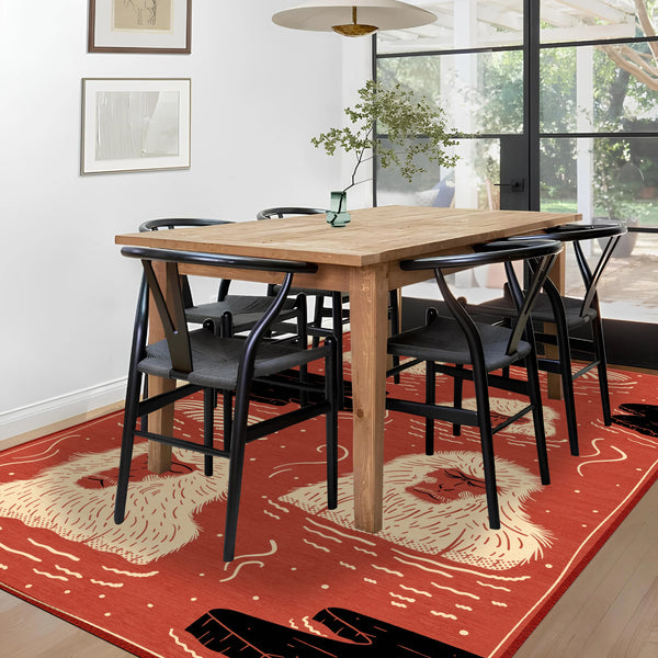 Indigo Macaque Rug