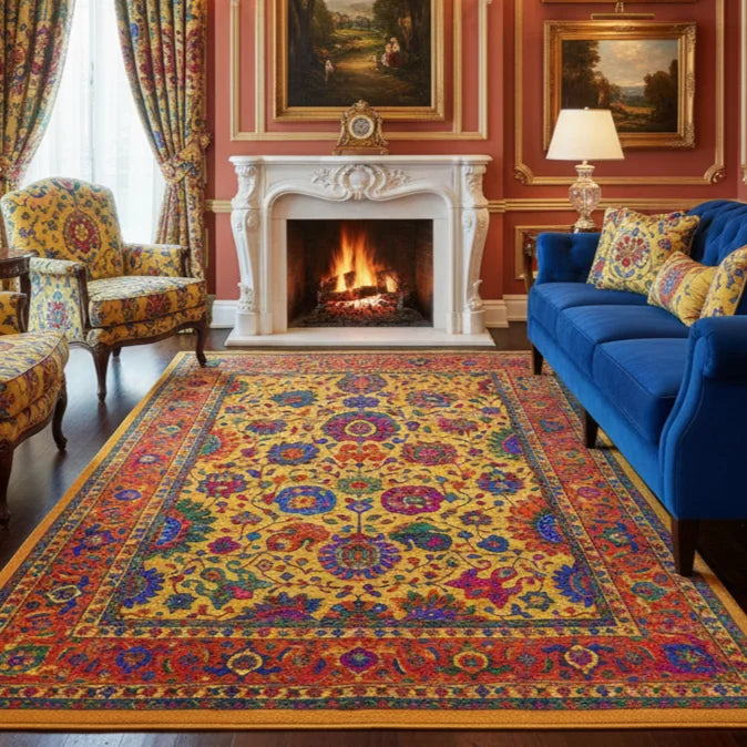 Warm Toned Yellow Rug - KL 428