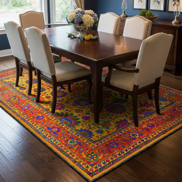 Warm Toned Yellow Rug - KL 428