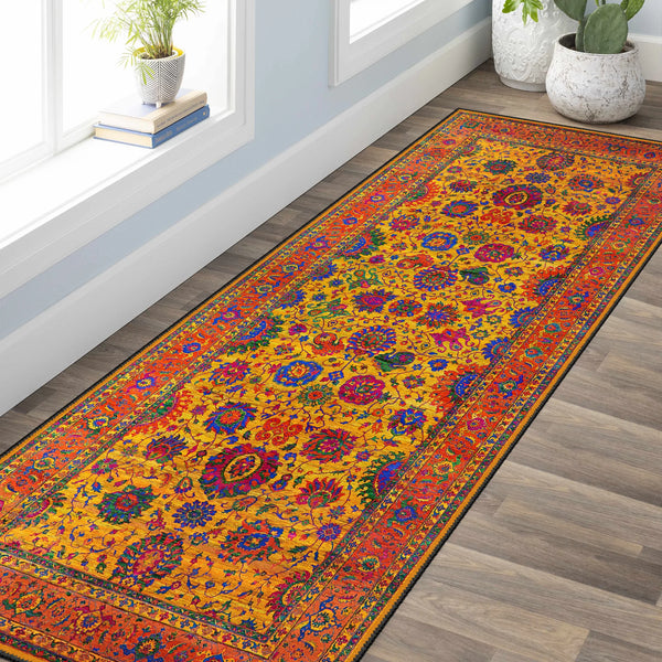 Warm Toned Yellow Rug - KL 428