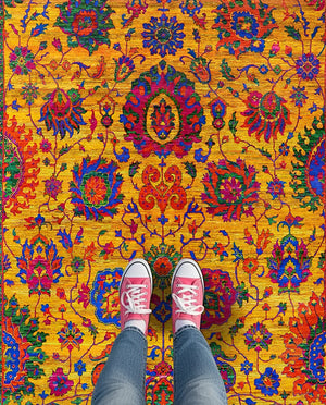 Warm Toned Yellow Rug - KL 428