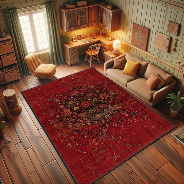 Fire Essence, Artistic Red Rug - KL 459