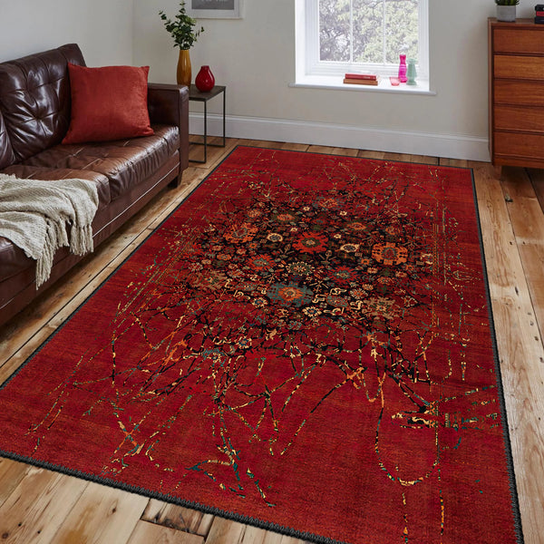 Fire Essence, Artistic Red Rug - KL 459