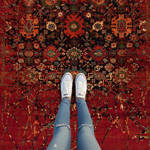 Fire Essence, Artistic Red Rug - KL 459