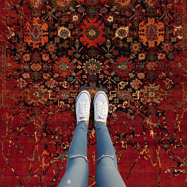 Fire Essence, Artistic Red Rug - KL 459