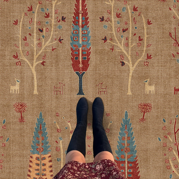 Rustic Tree Pattern Carpet - KL 380