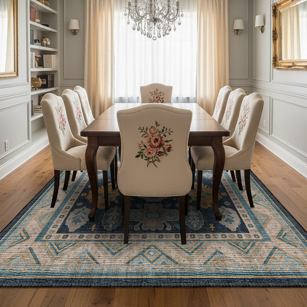 Navy Background Heritage Rug – KL 393