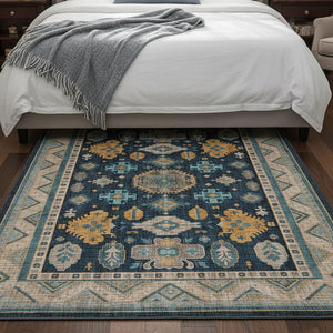 Navy Background Heritage Rug – KL 393