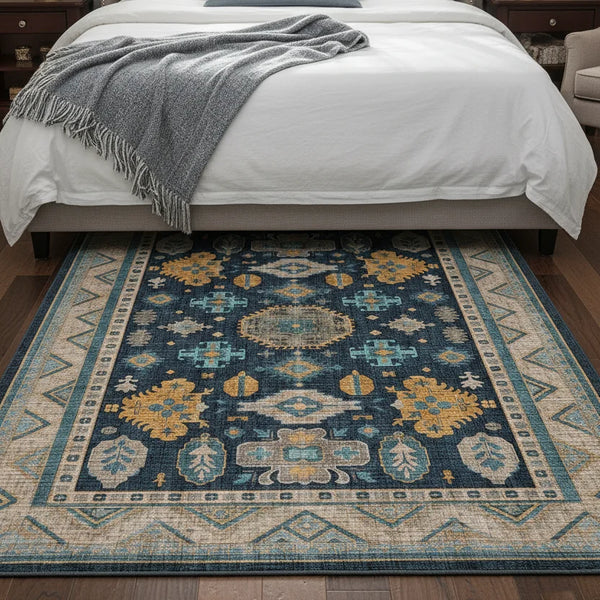 Navy Background Heritage Rug – KL 393