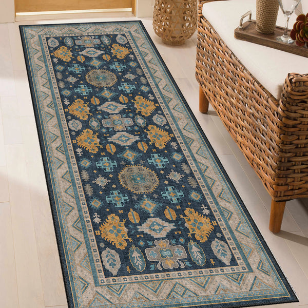 Navy Background Heritage Rug – KL 393