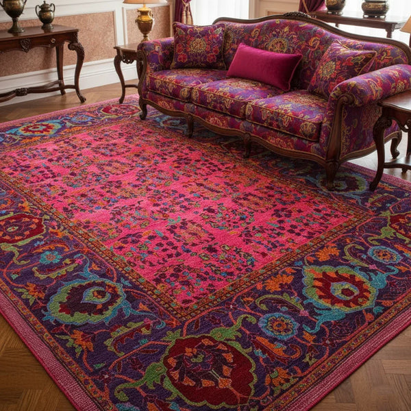 Fuchsia Bloom Vintage Rug – KL 439