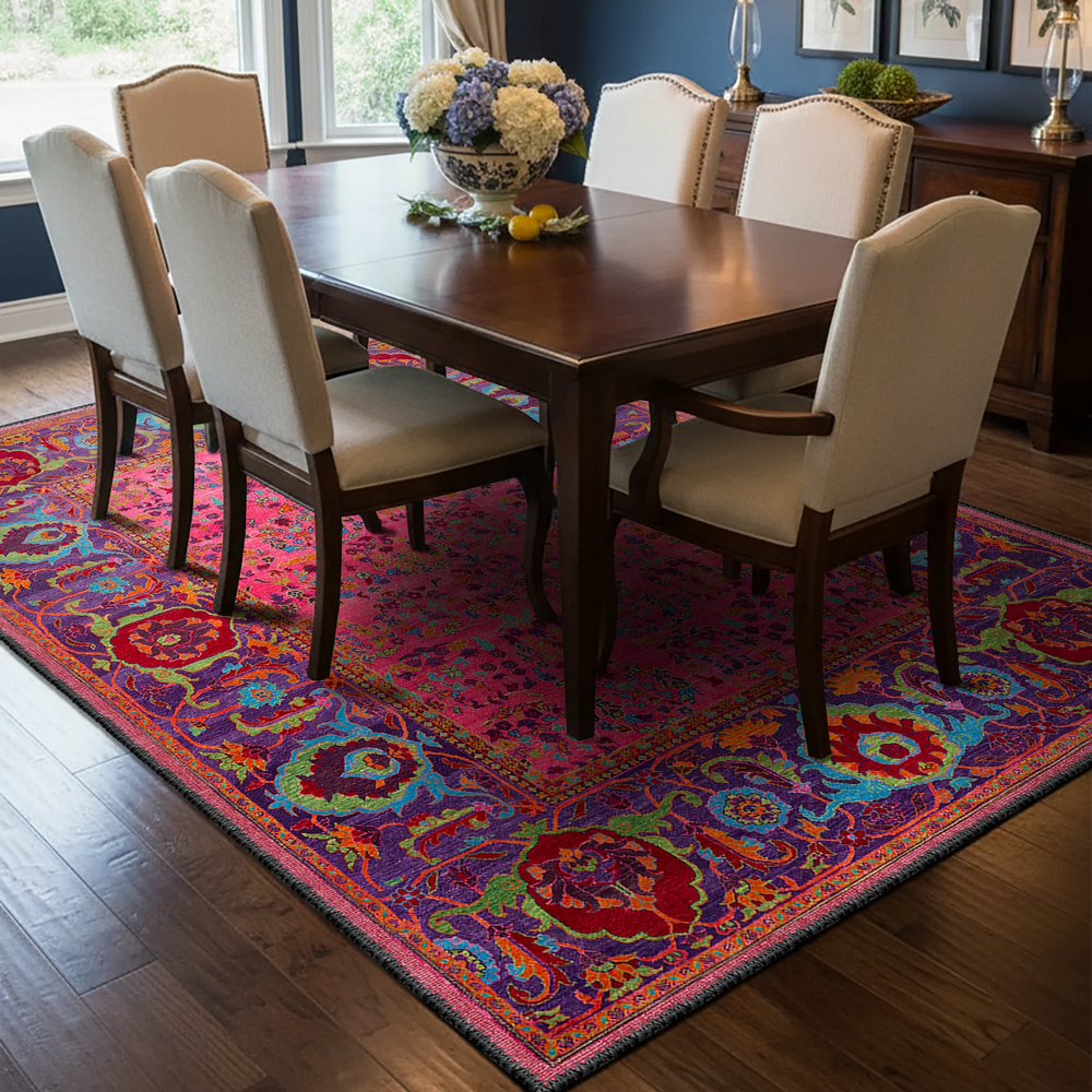 Fuchsia Bloom Vintage Rug – KL 439
