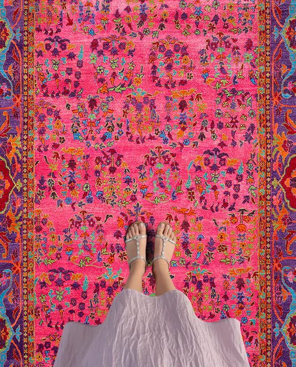 Fuchsia Bloom Vintage Rug – KL 439