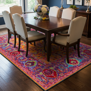Colorful Ethnic Washable Rug