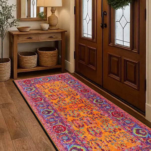 Colorful Ethnic Washable Rug